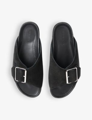 WHISTLES: Ellery buckle-embellished flat leather slides