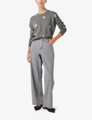 THE WHITE COMPANY: Round-Neck Intarsia Snowflake Cashmere Jumper