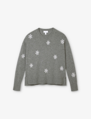 THE WHITE COMPANY: Round-Neck Intarsia Snowflake Cashmere Jumper