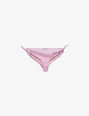 PRADA: Checked cotton bikini bottoms