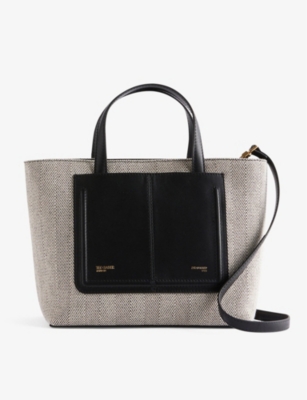 TED BAKER: Nishal logo-embossed small canvas tote bag