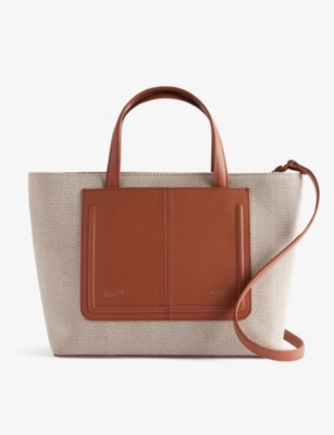 TED BAKER: Nishal logo-embossed small canvas tote bag