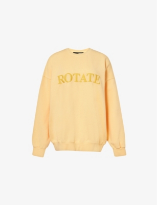 Shop Rotate Birger Christensen Relaxed-fit Organic Cotton-jersey Sweatshirt In Golden Haze