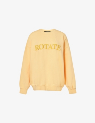 Shop Rotate Birger Christensen Rotate Sunday Women's Golden Haze Relaxed-fit Organic Cotton-jersey Sweatshirt