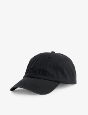 Shop Rotate Birger Christensen Rotate Sunday Women's Black Brand-embroidered Organic-cotton Baseball Cap