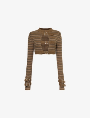 JADED LONDON: Cropped slim-fit knitted top