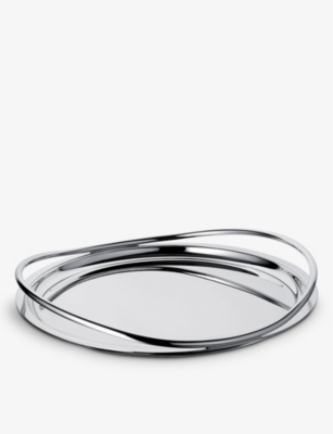 Shop Christofle Vertigo Round Silver-plated Tray 39cm