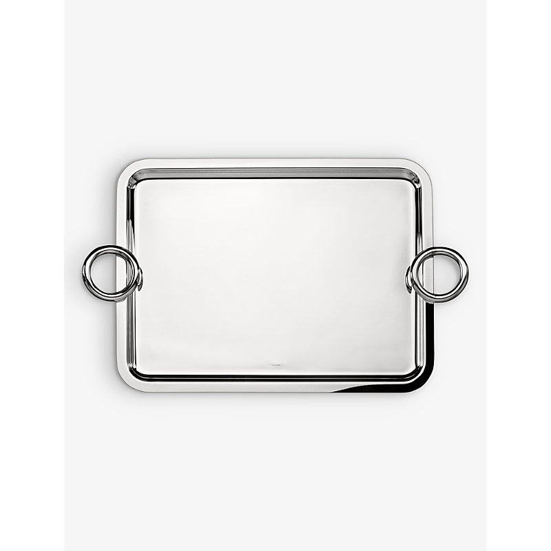 Christofle Vertigo Two-handle Silver-plated Tray 43cm X 31cm In Metallic