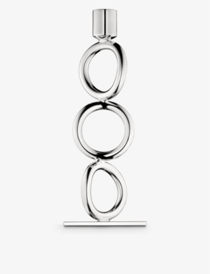 CHRISTOFLE: Vertigo 3-ring silver-plated candelabra 23cm