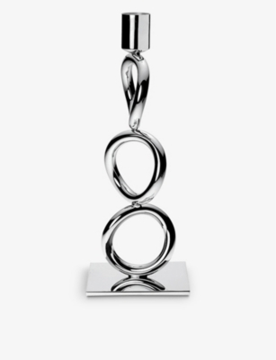 CHRISTOFLE: Vertigo 3-ring silver-plated candelabra 23cm