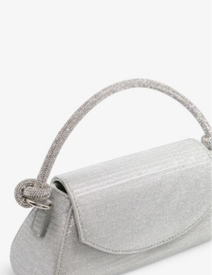 Shop Dune Brynley Woven Top-handle Bag In Silver-synthetic