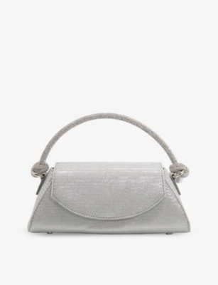 Shop Dune Silver-synthetic Brynley Woven Top-handle Bag