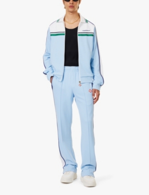 Casablanca Sports Jacket With Logo Embroidery In Pale Blue