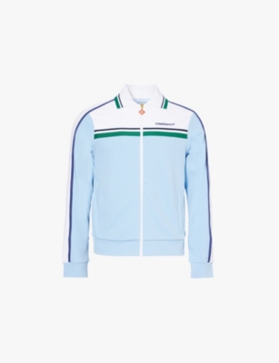 CASABLANCA: Brand-embroidered colour-block stretch-woven jacket