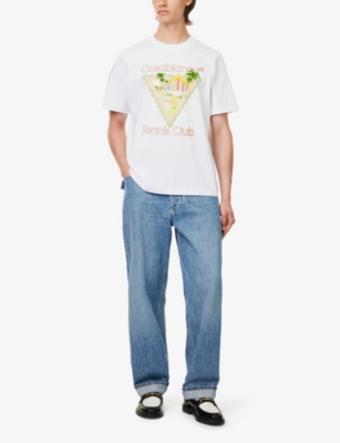 Shop Casablanca Men's Maison De Reve Printed Organic Cotton-jersey T-shirt