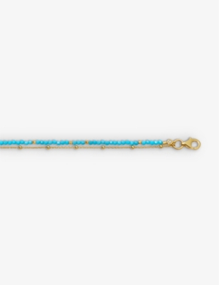 Shop Astley Clarke Women's Yellow Gold Vermeil Biography Turquoise 18ct Gold-vermeil Bracelet