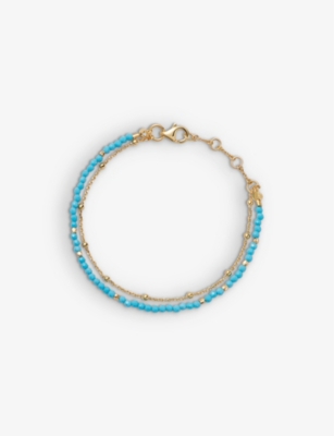 Shop Astley Clarke Women's Yellow Gold Vermeil Biography Turquoise 18ct Gold-vermeil Bracelet