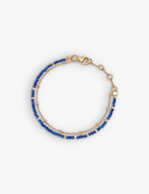 Shop Astley Clarke Women's Yellow Gold Vermeil Biography Lapis 18ct Gold-vermeil Bracelet