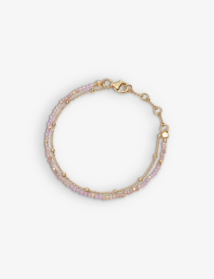 Shop Astley Clarke Women's Yellow Gold Vermeil Biography Pink Chalcedony And Rhodochrosite 18ct Gold-verm