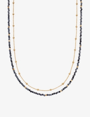 ASTLEY CLARKE: Biography snowflake-obsidian 18ct gold vermeil necklace