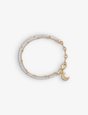ASTLEY CLARKE: Biography Moonstone 18ct yellow gold-plated vermeil charm bracelet