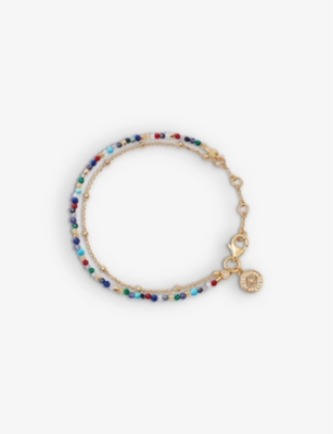 ASTLEY CLARKE: Biography compass-charm multi-gemstone 18ct gold-vermeil bracelet