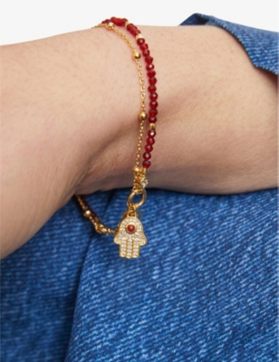 Astley Clarke Womens Yellow Gold Vermeil Biography Hamsa Hand-charm Red-carnelian 18ct Gold-vermeil  In Yellow Gold Vermeil
