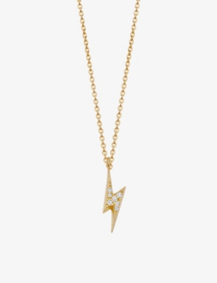 ASTLEY CLARKE: Biography lightening-bold diamond and 14ct yellow-gold necklace