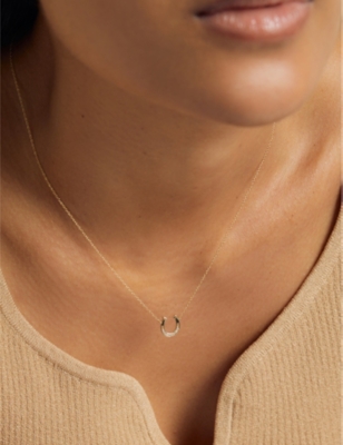 Astley Clarke Womens Solid Yellow Gold Horseshoe 14ct Yellow-gold And 0.095ct Lab-grown Diamond Pend In Solid Yellow Gold