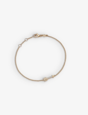 ASTLEY CLARKE: Biography arrow diamond 14ct yellow-gold bracelet