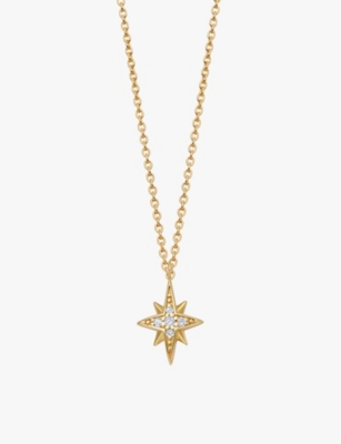 Astley Clarke Womens Solid Yellow Gold North Star 14ct Yellow-gold And 0.035ct Lab-grown Diamond Pen In Solid Yellow Gold
