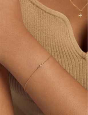 Astley Clarke North Star 14ct Yellow-gold And 0.016ct Lab-grown Diamond Bracelet In Solid Yellow Gold