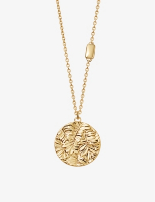 Shop Astley Clarke Women's Yellow Gold Vermeil Terra Treasured Engravable 18ct Yellow Gold-vermeil Neckla