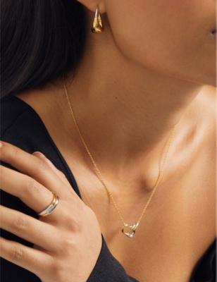 Astley Clarke Womens Yellow Gold Vermeil Aurora U-hoop Link 18ct Gold-vermeil And Sterling-silver Ne In Yellow Gold Vermeil