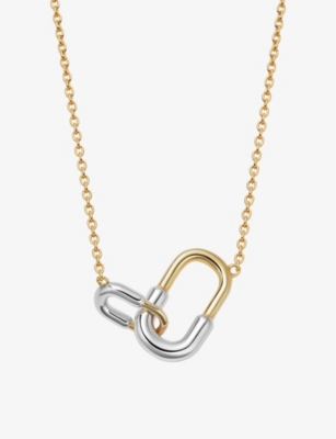 ASTLEY CLARKE: Aurora U-Hoop link 18ct gold-vermeil and sterling-silver necklace