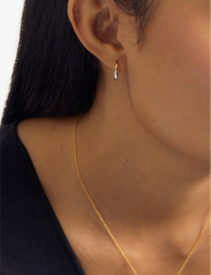 ASTLEY CLARKE: Aurora U-hoop 18ct yellow gold-plated vermeil sterling-silver earrings