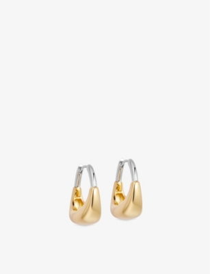 ASTLEY CLARKE: Aurora U-shape 18ct yellow gold-plated vermeil and sterling-silver hoop earrings