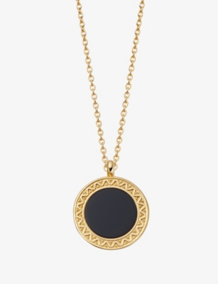 ASTLEY CLARKE: Deco 18ct yellow gold-plated vermeil sterling-silver locket necklace