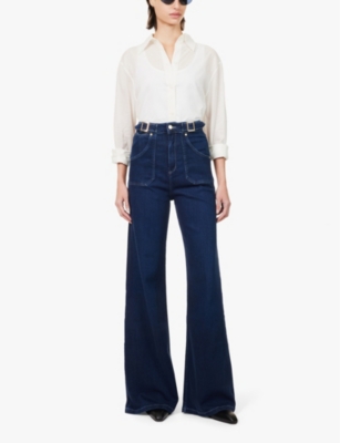 Donna Ida Womens Working Girl Minnie Flared-leg High-rise Stretch-denim Blend Jeans In Working Girl