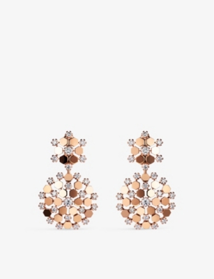 CHAUMET: Bee My Love 18ct rose-gold and 3.58ct brilliant-cut diamond earrings