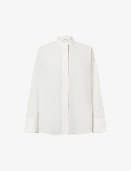 LOVECHILD: Zuri Mandarin-collar relaxed-fit organic-cotton shirt