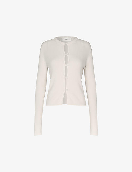 LOVECHILD: Cari cut-out slim-fit merino-wool knitted cardigan