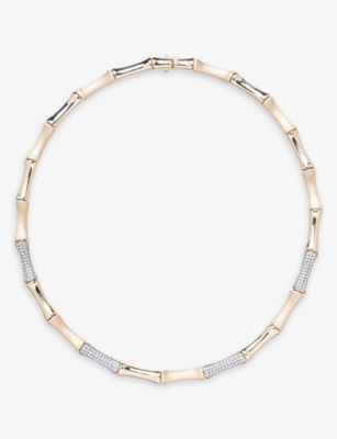 RAINBOW K: Bamboo 14ct yellow-gold and 2.12ct diamond necklace