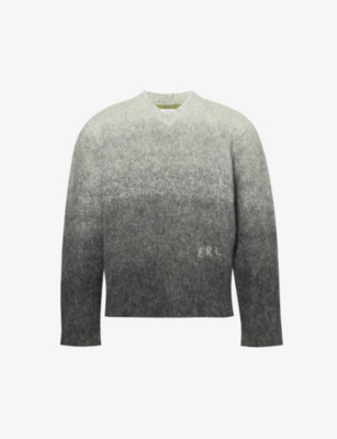 Shop Erl Men's Grey Gradient-pattern Wool-blend Knitted Jumper