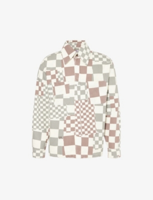 ERL: Checked brand-embroidered cotton jacket