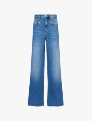 ISABEL MARANT: Lemony wide-leg high-rise jeans