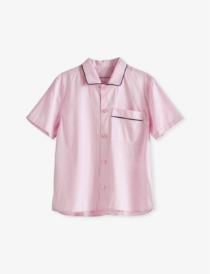 HAY: Outline contrast-trim organic-cotton pyjama shirt