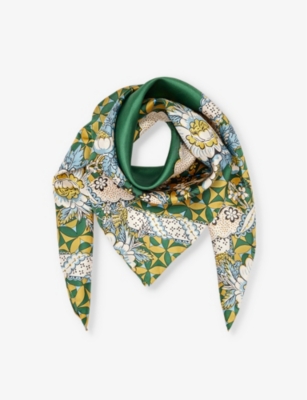 WEEKEND MAX MARA: Geometric-print silk scarf