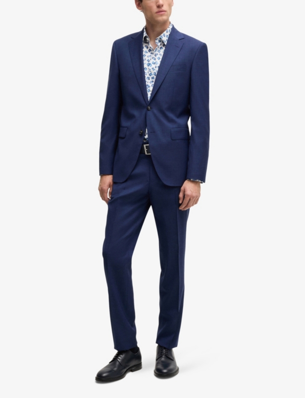 Abstract-print regular-fit stretch-cotton shirt