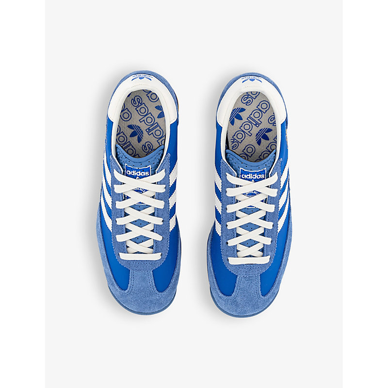 Shop Adidas Originals Adidas Women's Blue White Sl 72 Suede And Mesh Low-top Trainers
